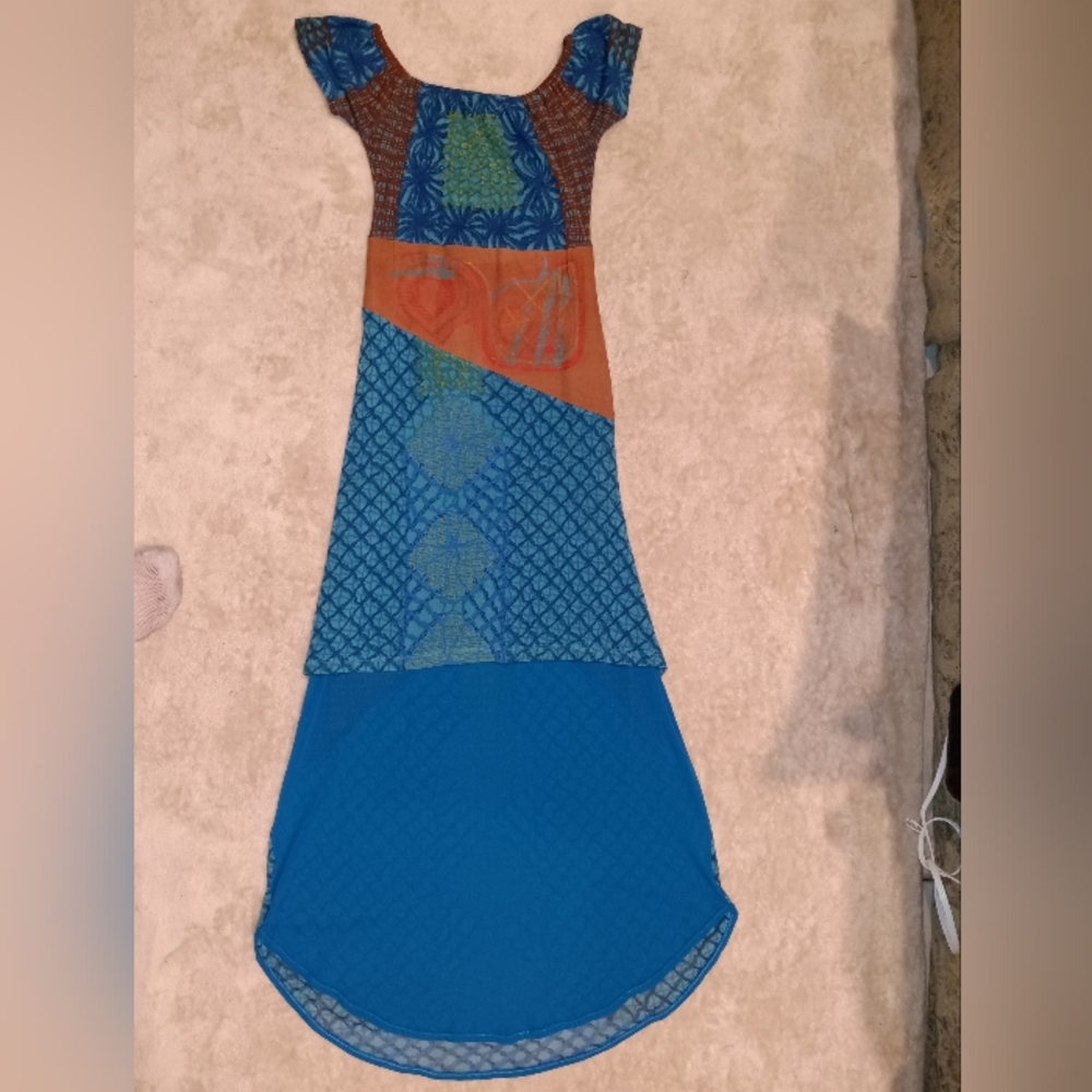 NWT Save The Queen Multicolor Patterned Women's High Low Dress Sz M
